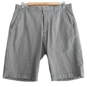 J. CREW / Gingham Black & White Flat Front Shorts Gingham B&W Men's Sz 32